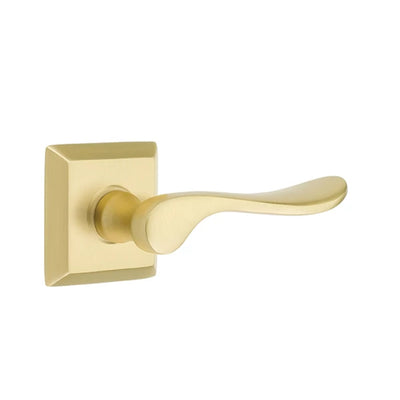 Emtek Luzern Lever with Quincy Rosette in Satin Brass