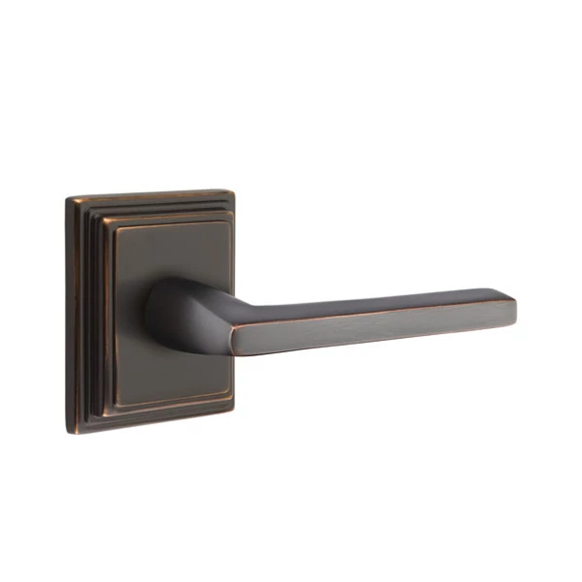 Emtek Helios Lever with Wilshire Rosette in Oil Rubbed Bronze