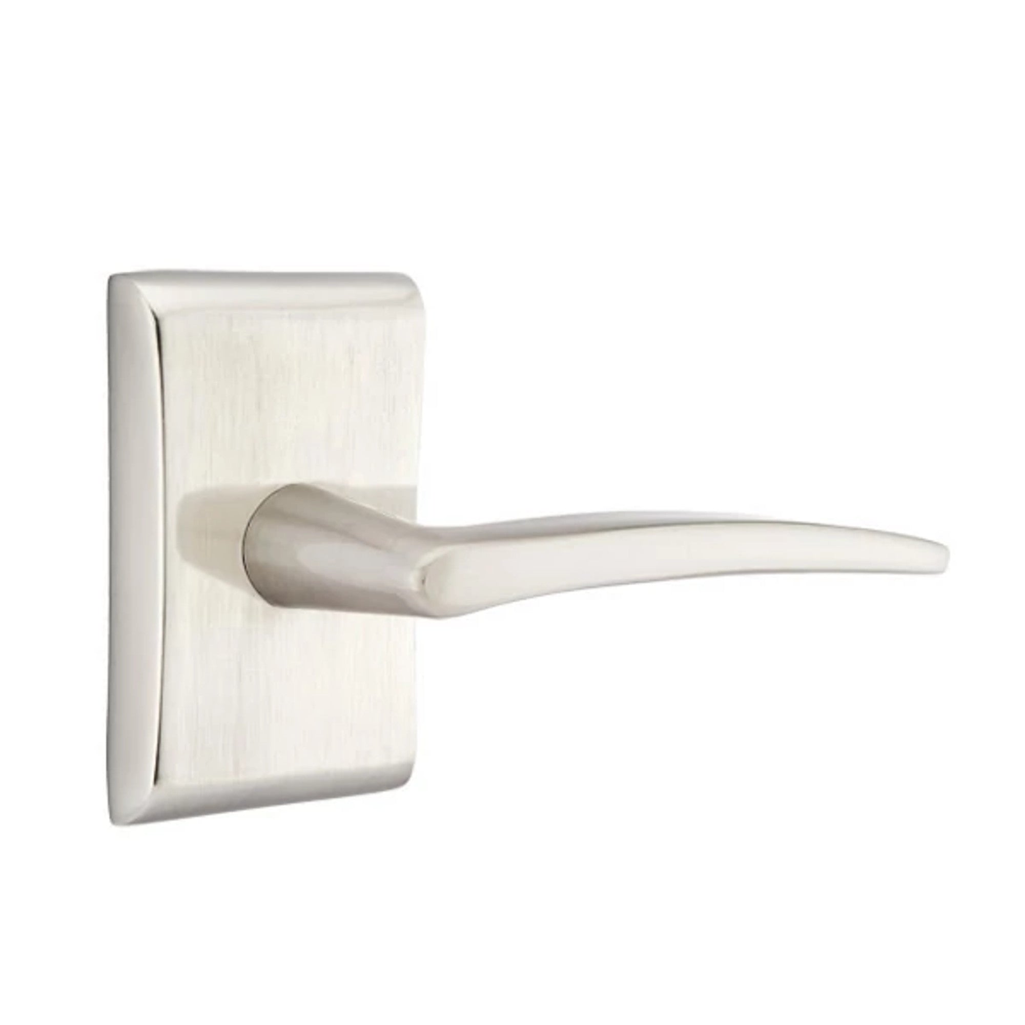 Emtek Poseidon Lever with Neos Rosette in Satin Nickel