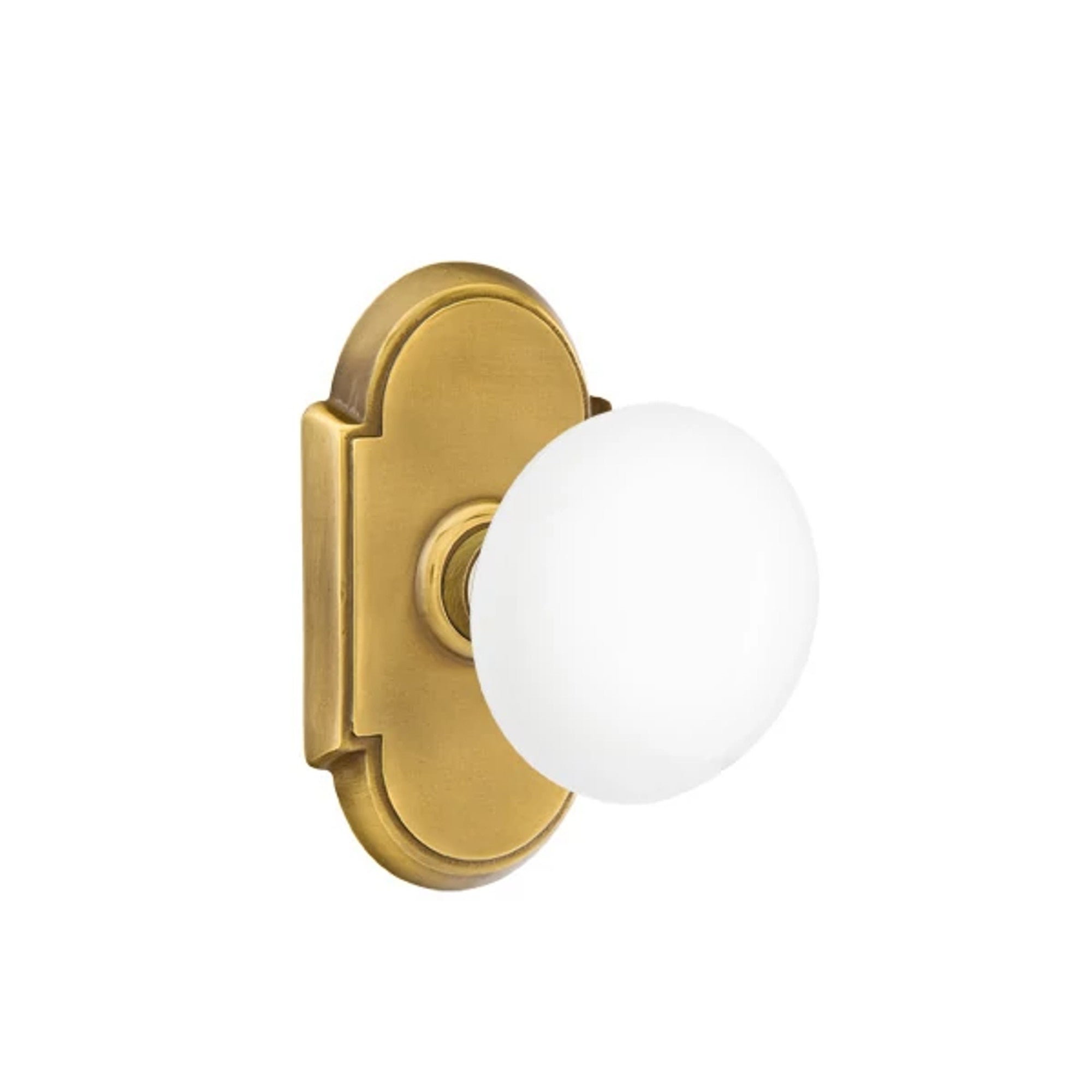 Emtek Ice White Knob with #8 Rosette in French Antique
