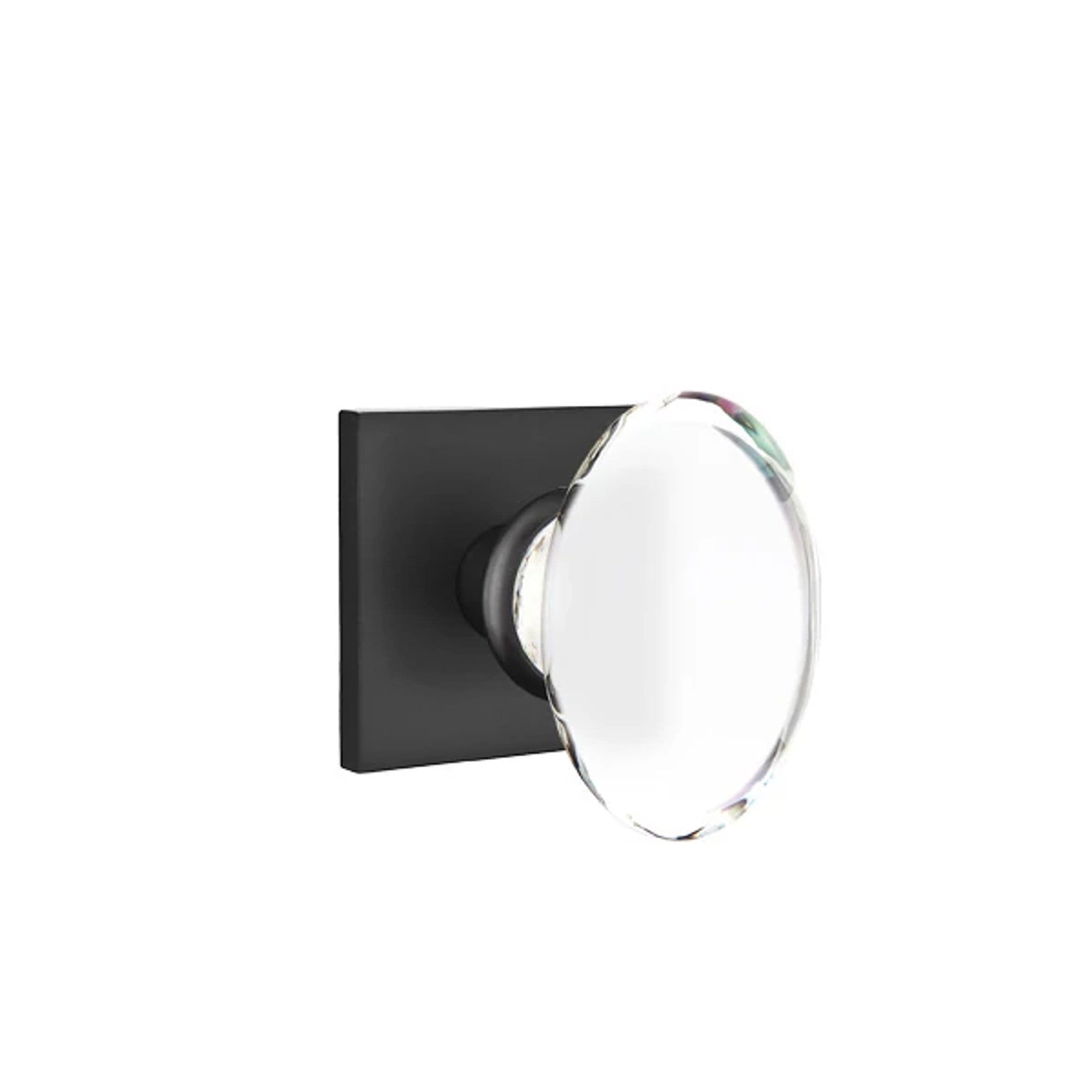 Emtek Hampton Knob with Square Rosette in Flat Black