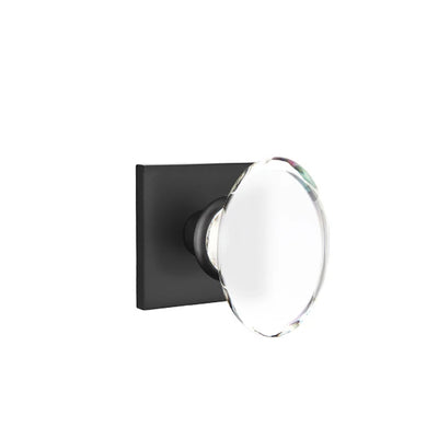 Emtek Hampton Knob with Square Rosette in Flat Black