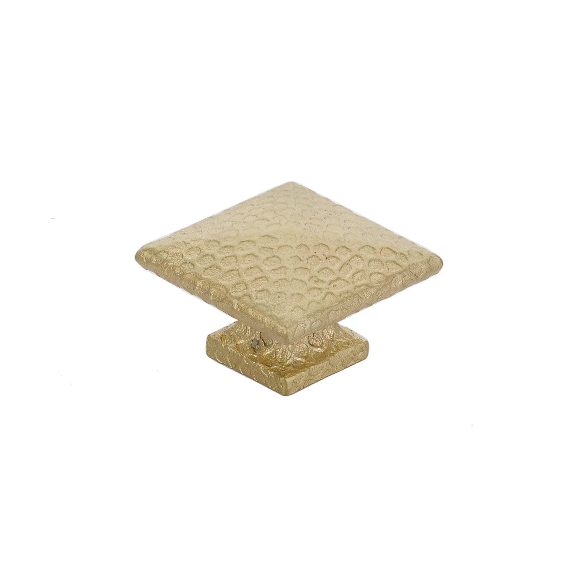 Emtek Arts & Crafts Dimpled 1-3/4" Square Knob in Satin Brass