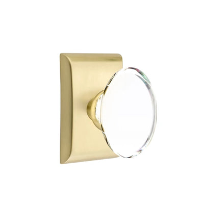 Emtek Hampton Knob with Neos Rosette in Satin Brass