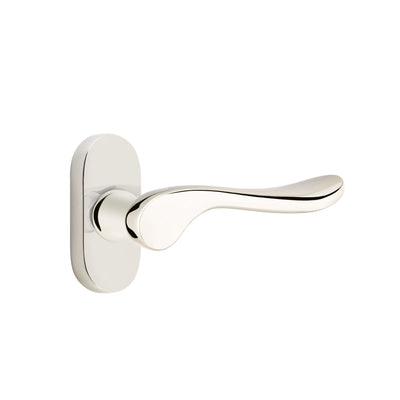 Emtek Luzern Lever with Oval Stretto 1-1/2" x 3" in Polished Nickel