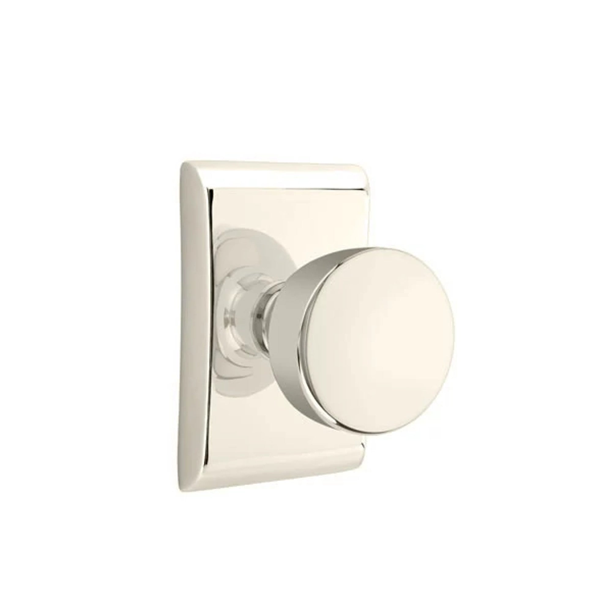 Emtek Laurent Knob with Neos Rosette in Polished Nickel
