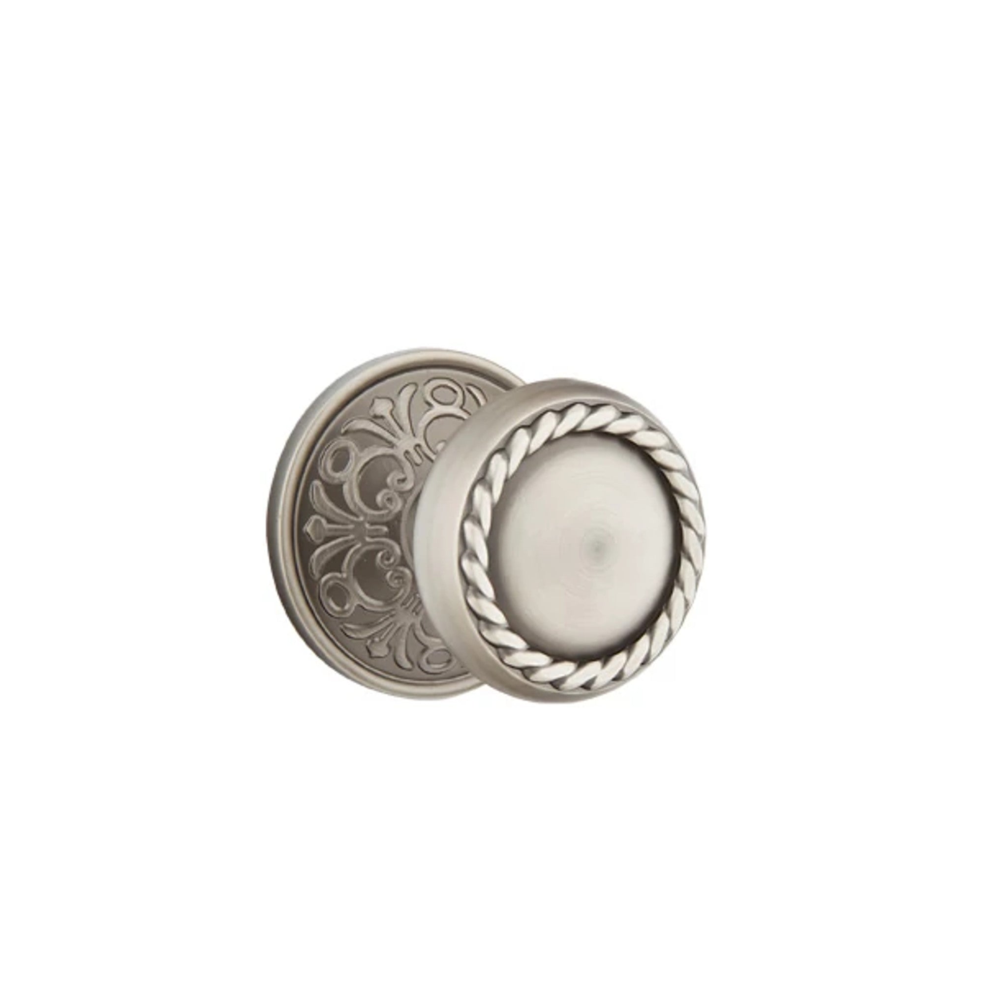 Emtek Rope Knob with Lancaster Rosette in Pewter