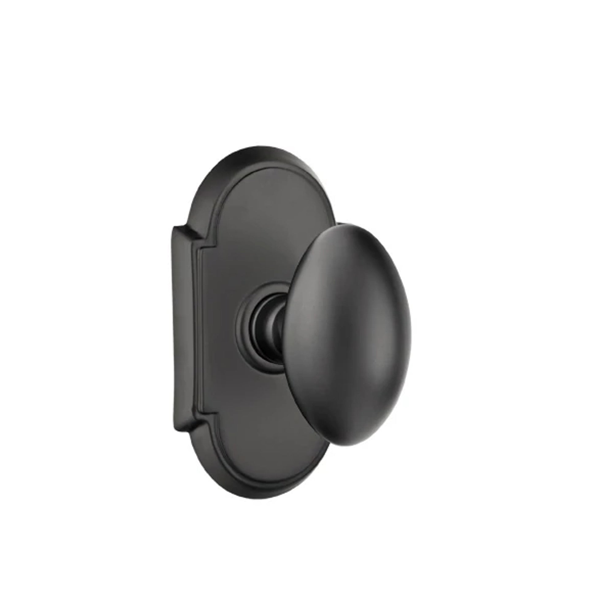 Emtek Egg Knob with #8 Rosette in Flat Black