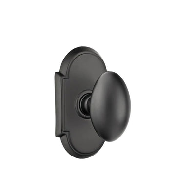 Emtek Egg Knob with #8 Rosette in Flat Black
