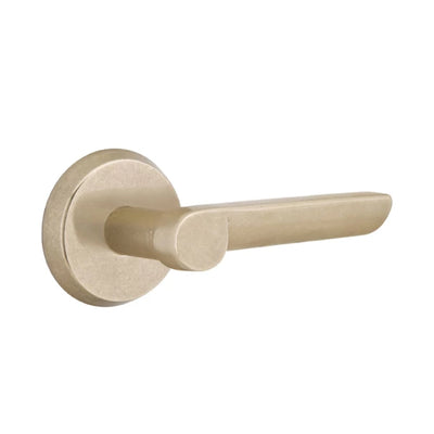 Emtek Aurora Lever with #2 Rosette in Tumbled White Bronze