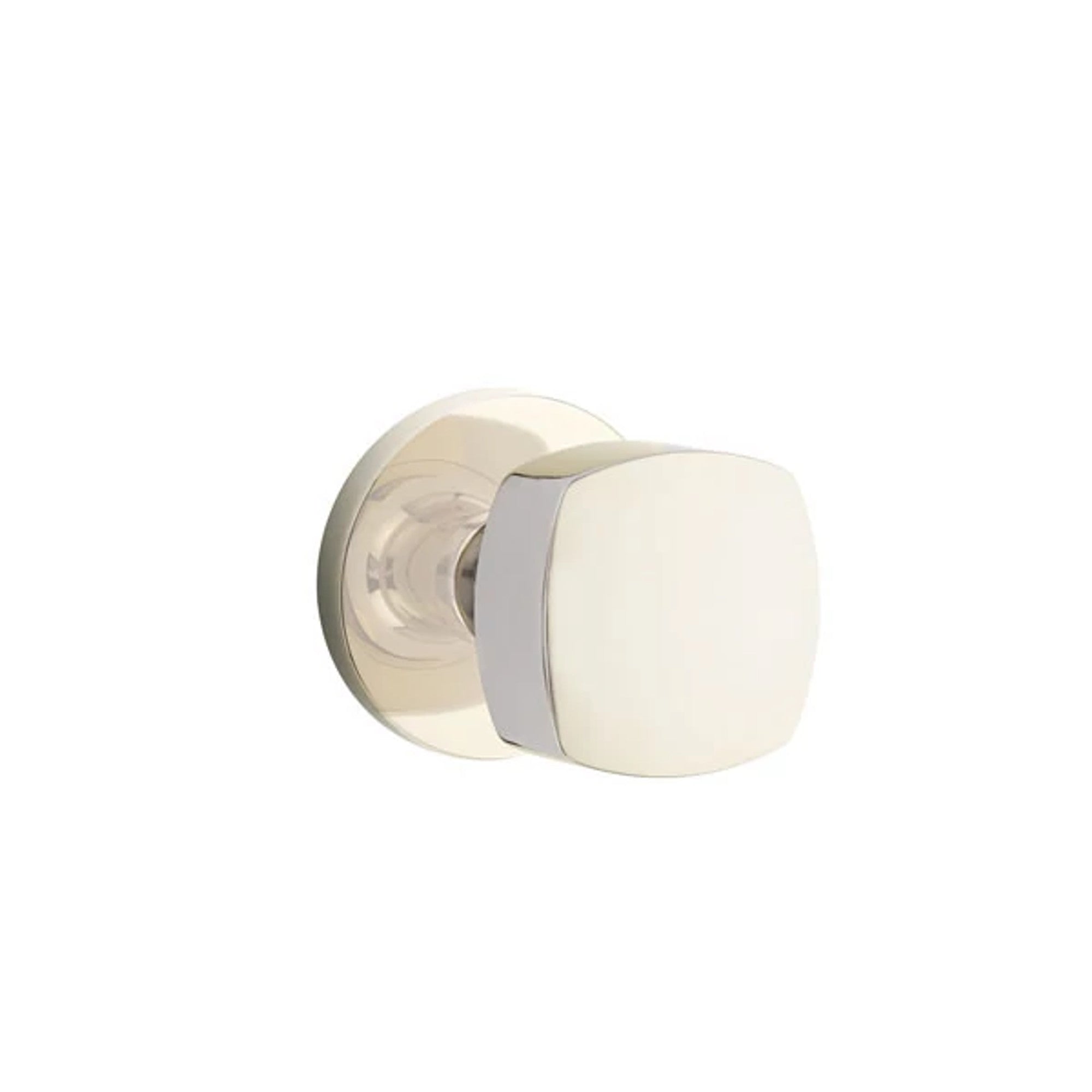 Emtek Freestone Knob with Disk Rosette in Polished Nickel
