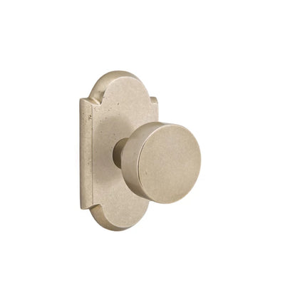 Emtek Round Bronze Knob with #1 Rosette in Tumbled White Bronze