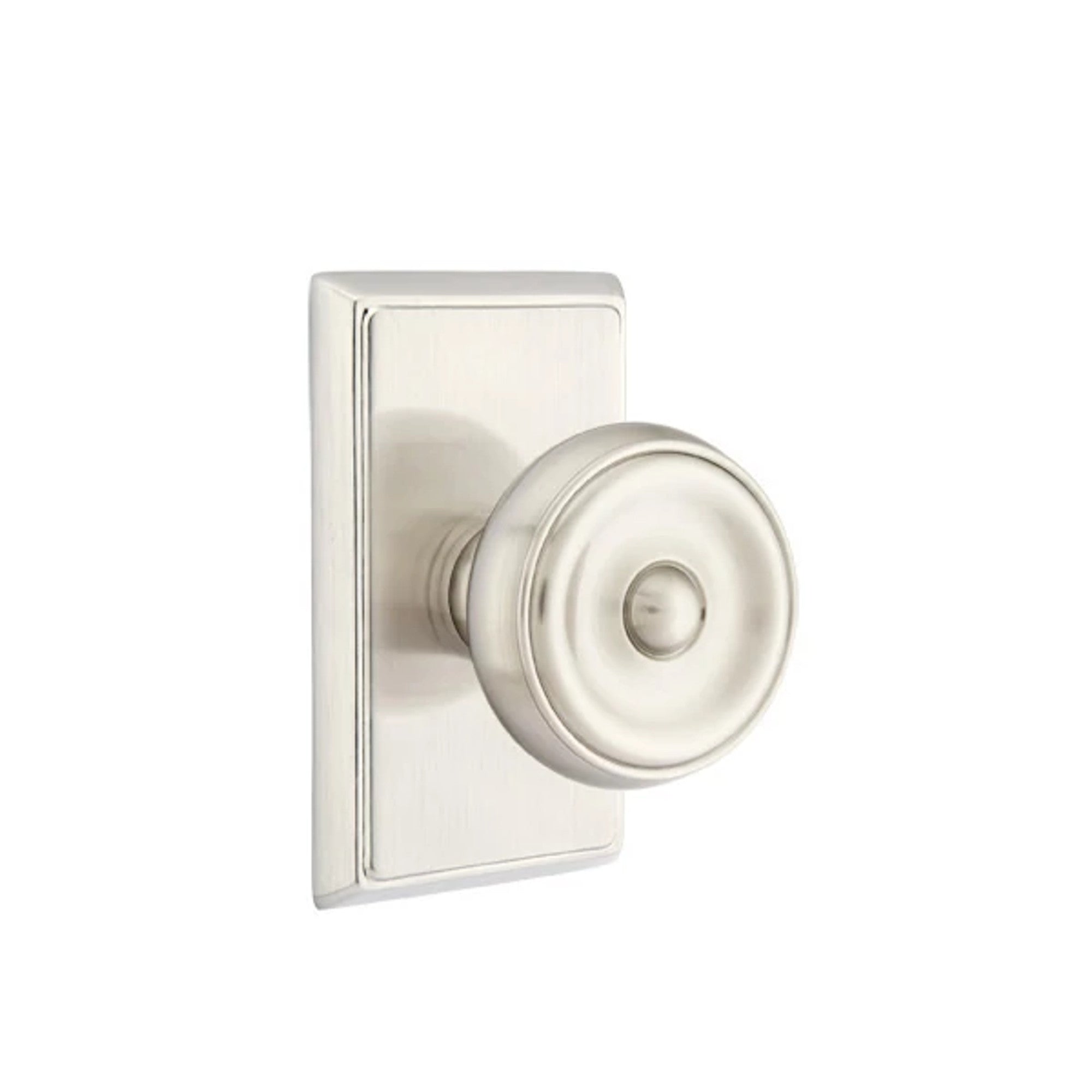Emtek Waverly Knob with Rectangular Rosette in Satin Nickel