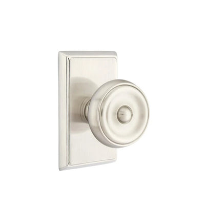 Emtek Waverly Knob with Rectangular Rosette in Satin Nickel