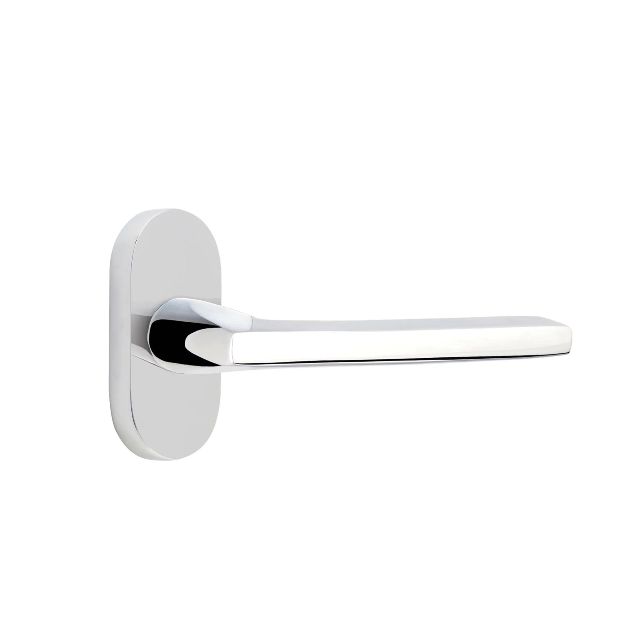 Emtek Helios Lever with Oval Stretto 1-1/2" x 3" in Polished Chrome