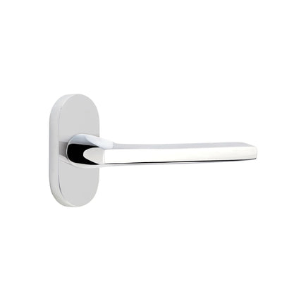 Emtek Helios Lever with Oval Stretto 1-1/2" x 3" in Polished Chrome
