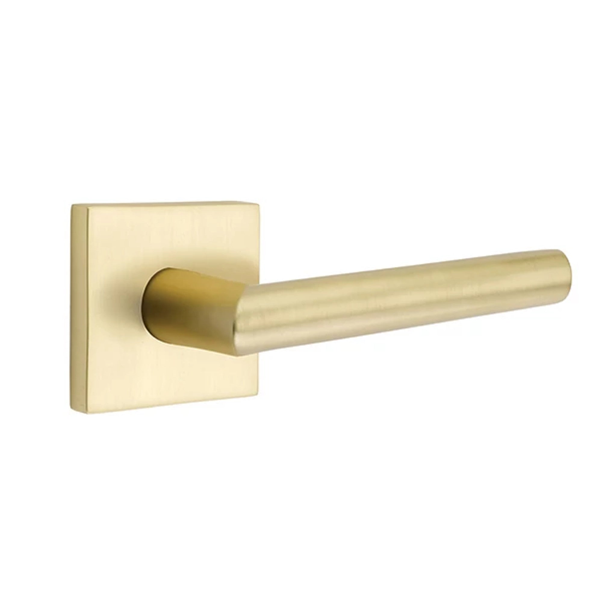 Emtek Stuttgart Lever with Square Rosette in Satin Brass