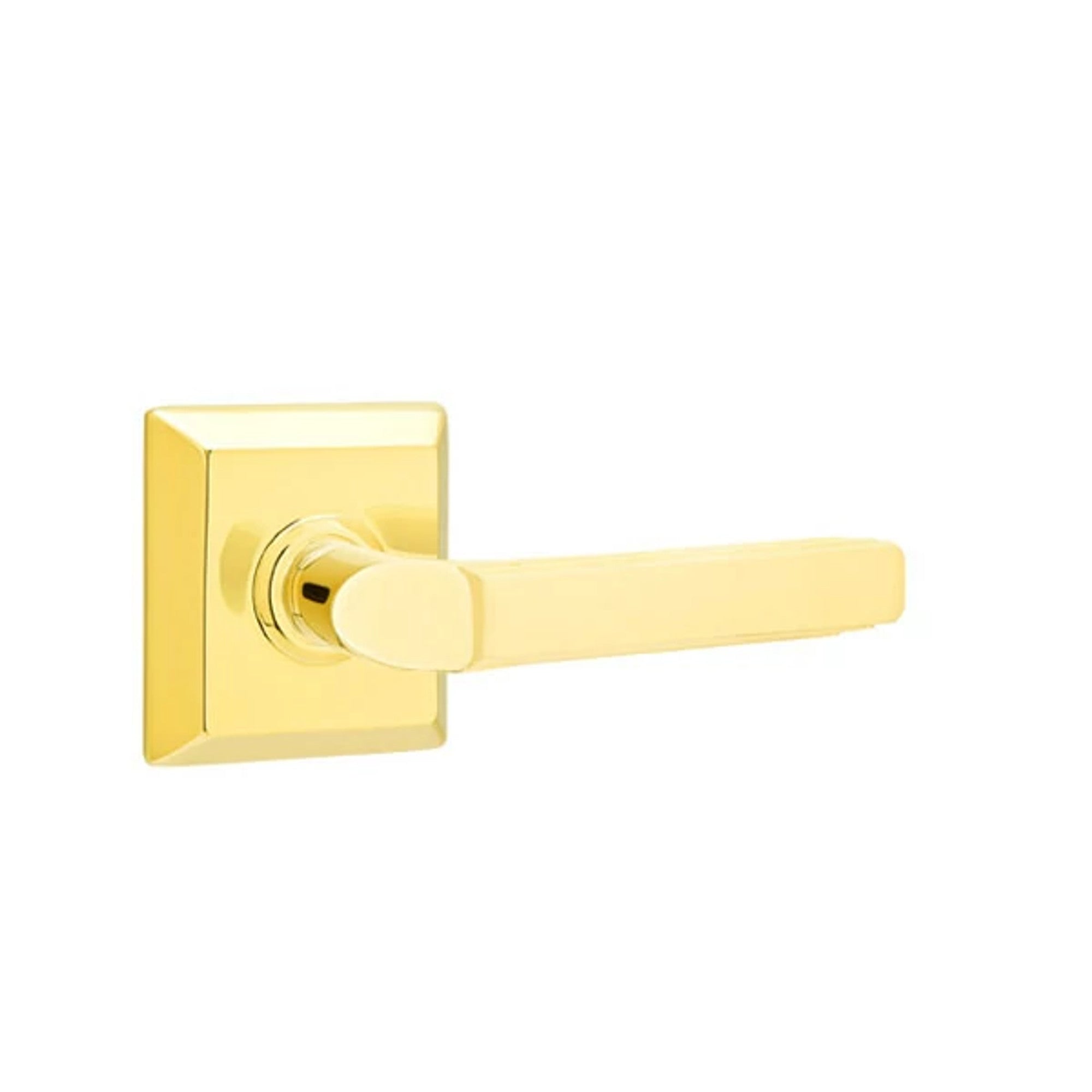 Emtek Milano Lever with Quincy Rosette in Unlacquered Brass