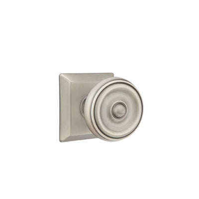 Emtek Waverly Knob with Quincy Rosette in Pewter