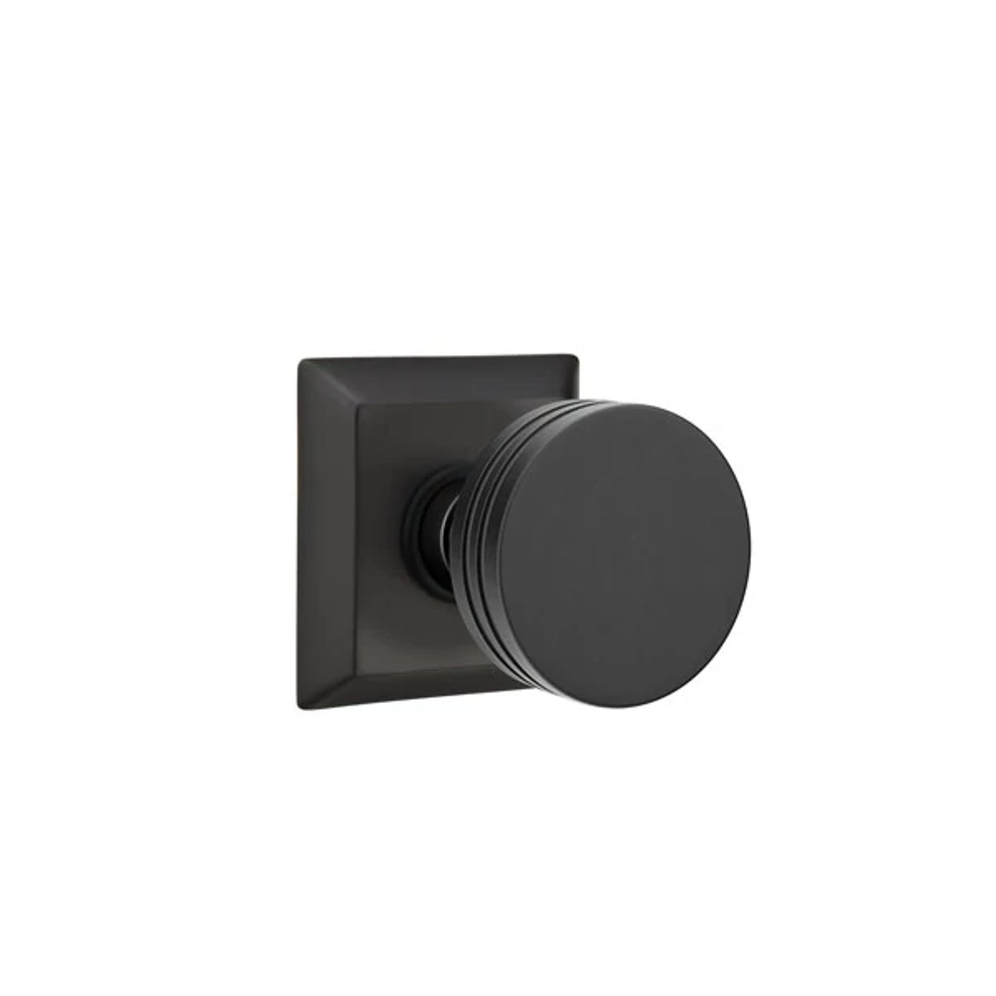 Emtek Bern Knob with Quincy Rosette in Flat Black