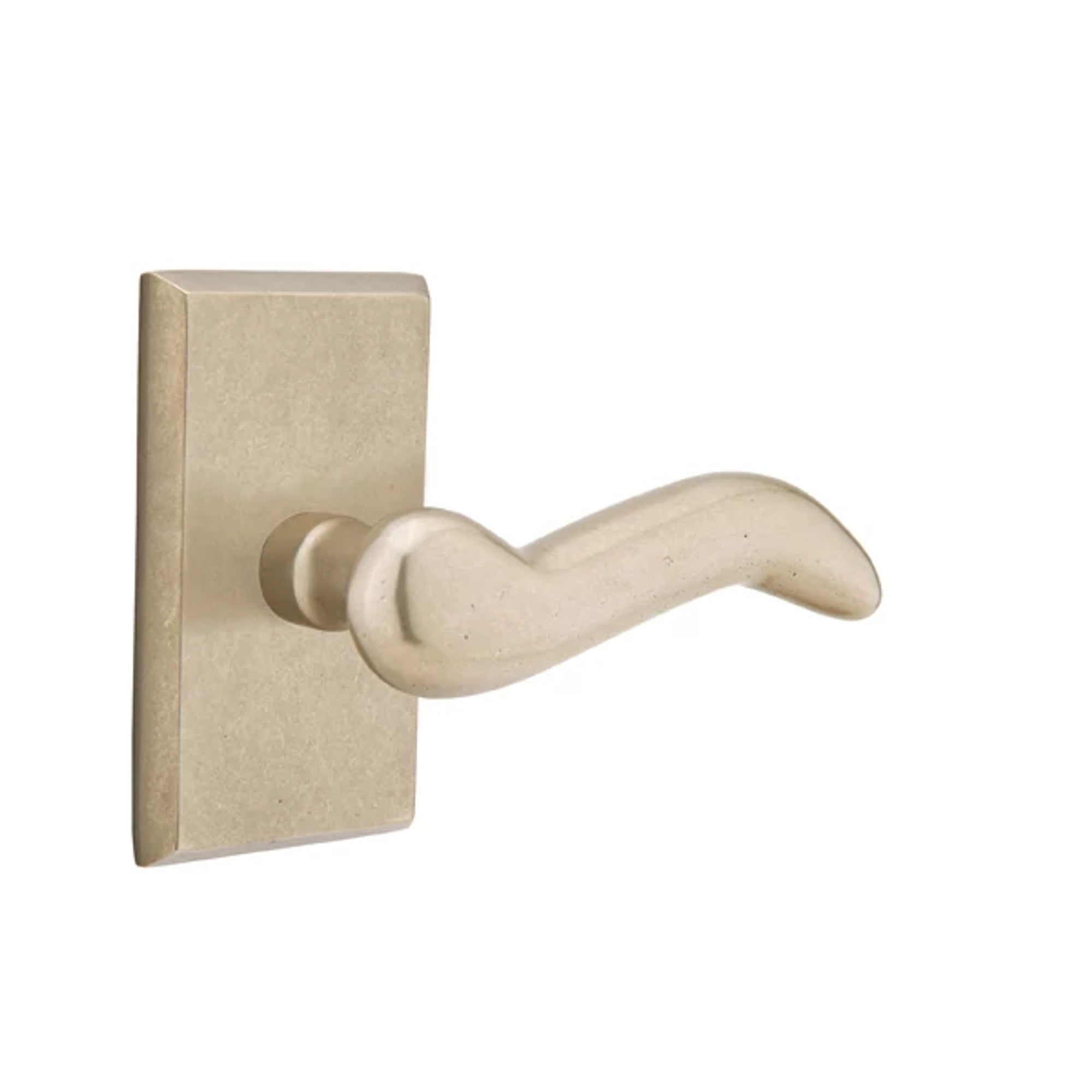 Emtek Cody Lever with #3 Rosette in Tumbled White Bronze