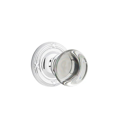 Emtek Providence Glass Knob with Ribbon & Reed Rosette in Polished Chrome