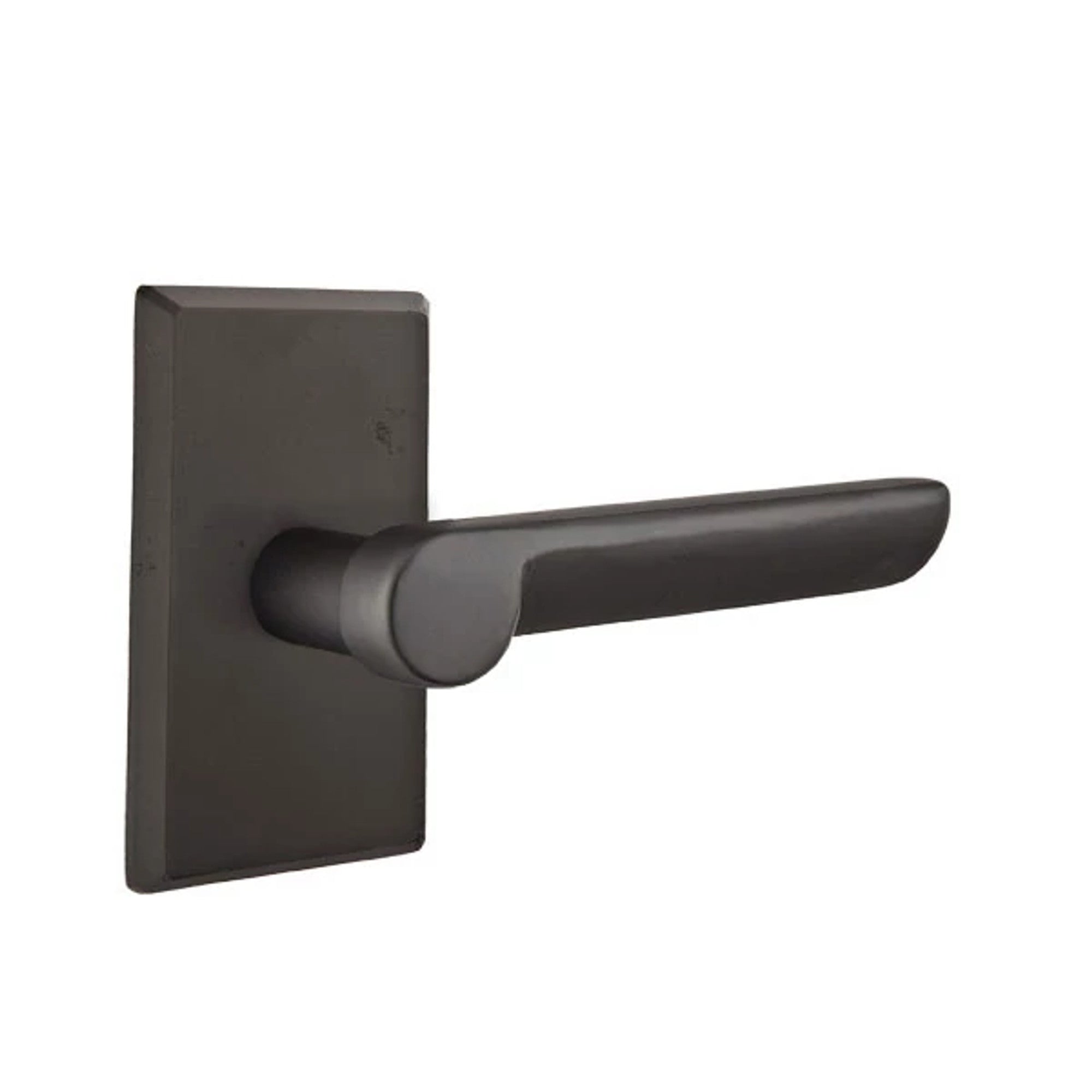 Emtek Aurora Lever with #3 Rosette in Flat Black Bronze