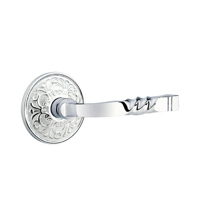 Emtek Santa Fe Lever with Lancaster Rosette in Polished Chrome