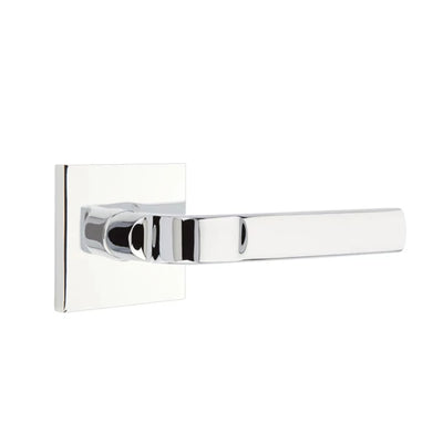 Emtek Aston Lever with Square Rosette in Polished Chrome