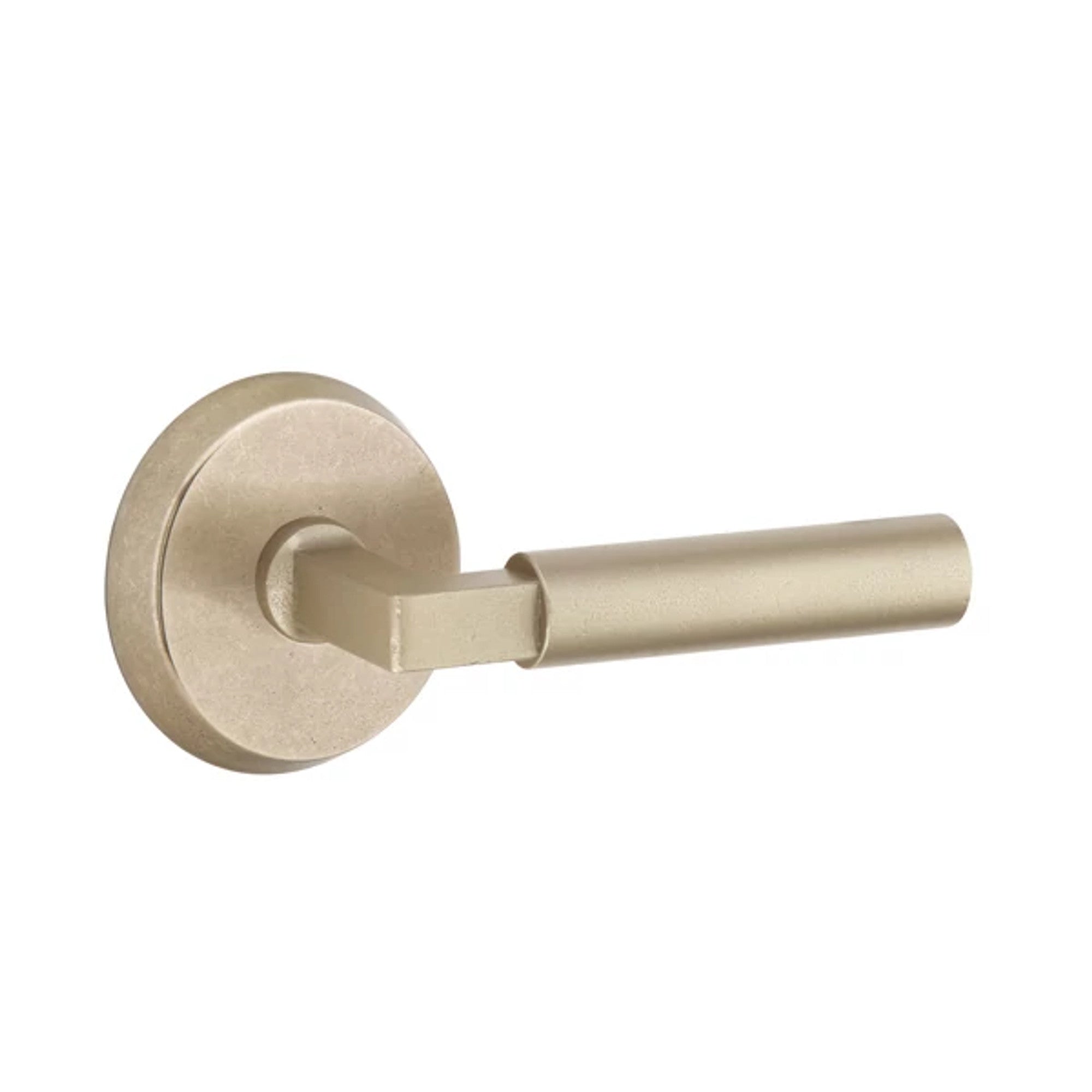 Emtek Bryce Lever with #2 Rosette in Tumbled White Bronze