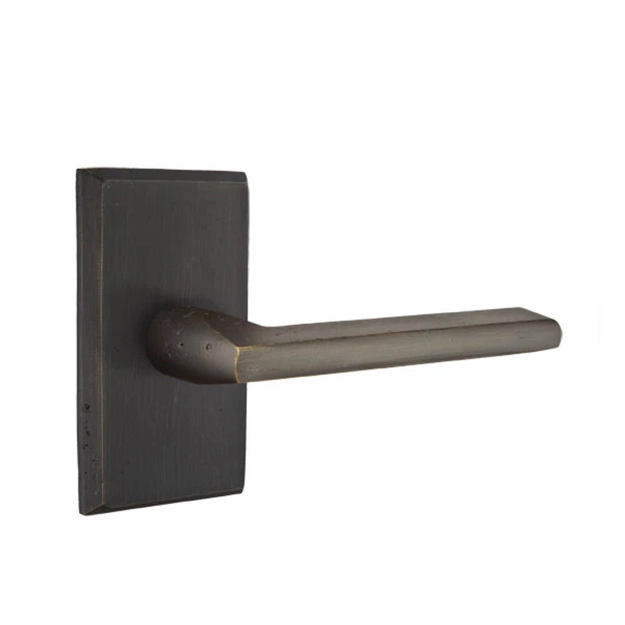 Emtek Lariat Lever with #3 Rosette in Medium Bronze