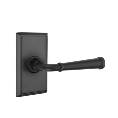 Emtek Merrimack Lever with Rectangular Rosette in Flat Black