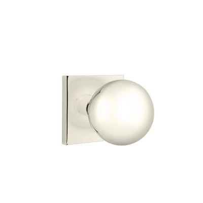 Emtek Orb Knob with Square Rosette in Polished Nickel