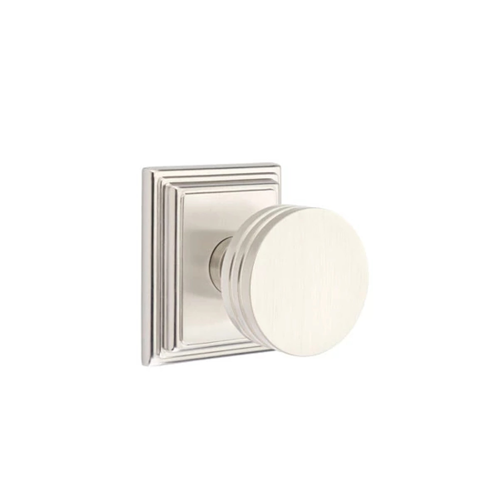Emtek Bern Knob with Wilshire Rosette in Satin Nickel