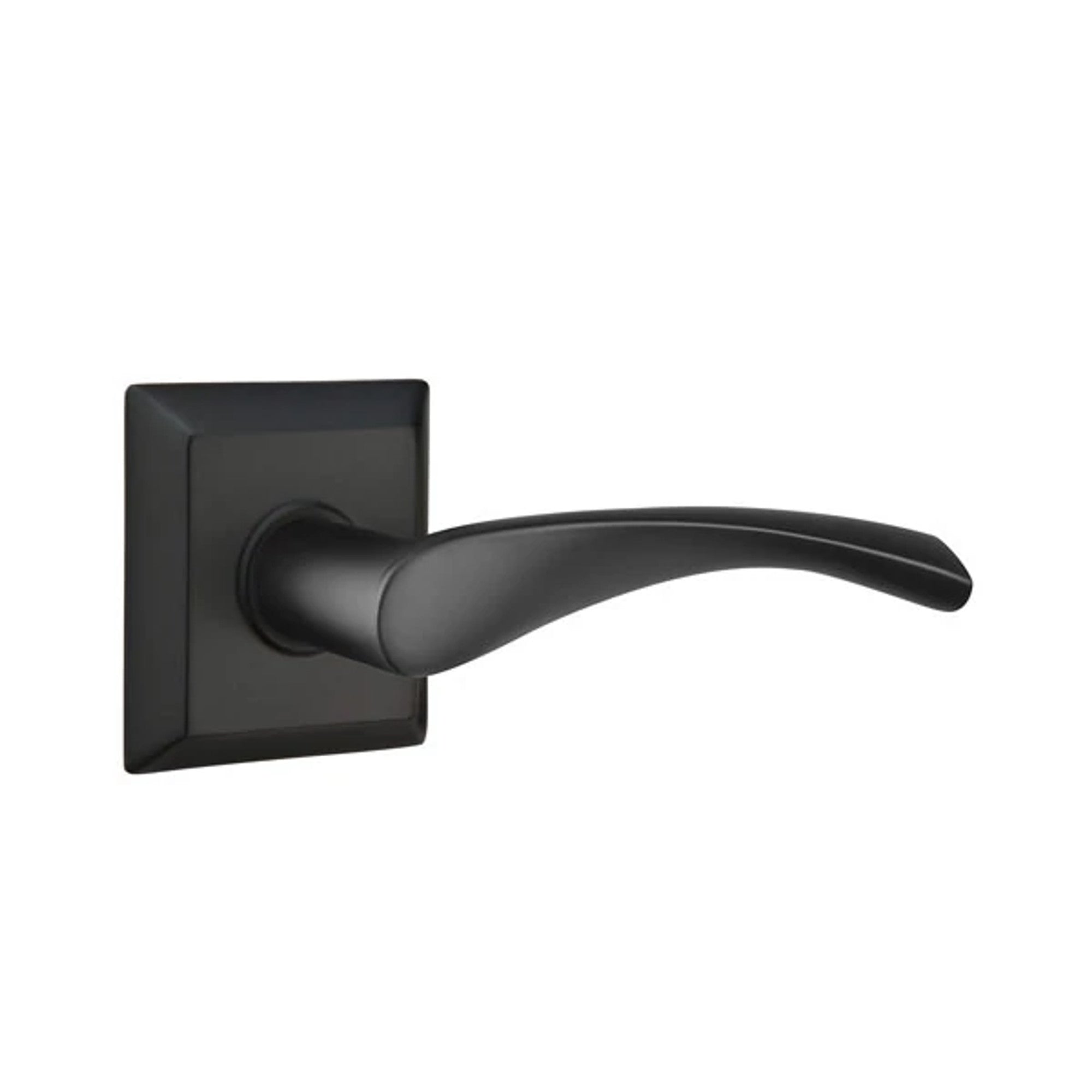 Emtek Triton Lever with Quincy Rosette in Flat Black