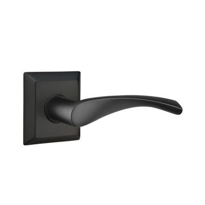 Emtek Triton Lever with Quincy Rosette in Flat Black