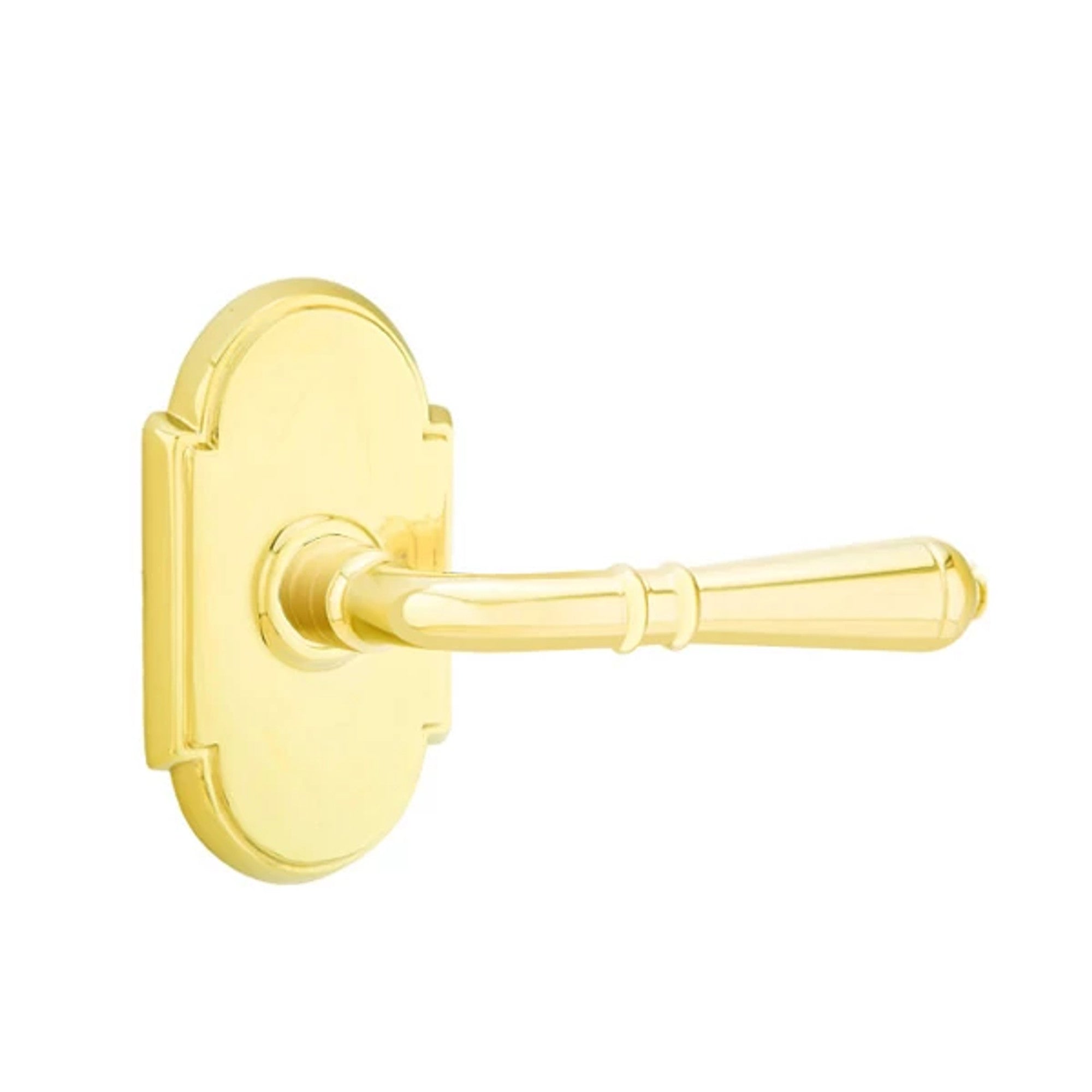 Emtek Turino Lever with #8 Rosette in Unlacquered Brass