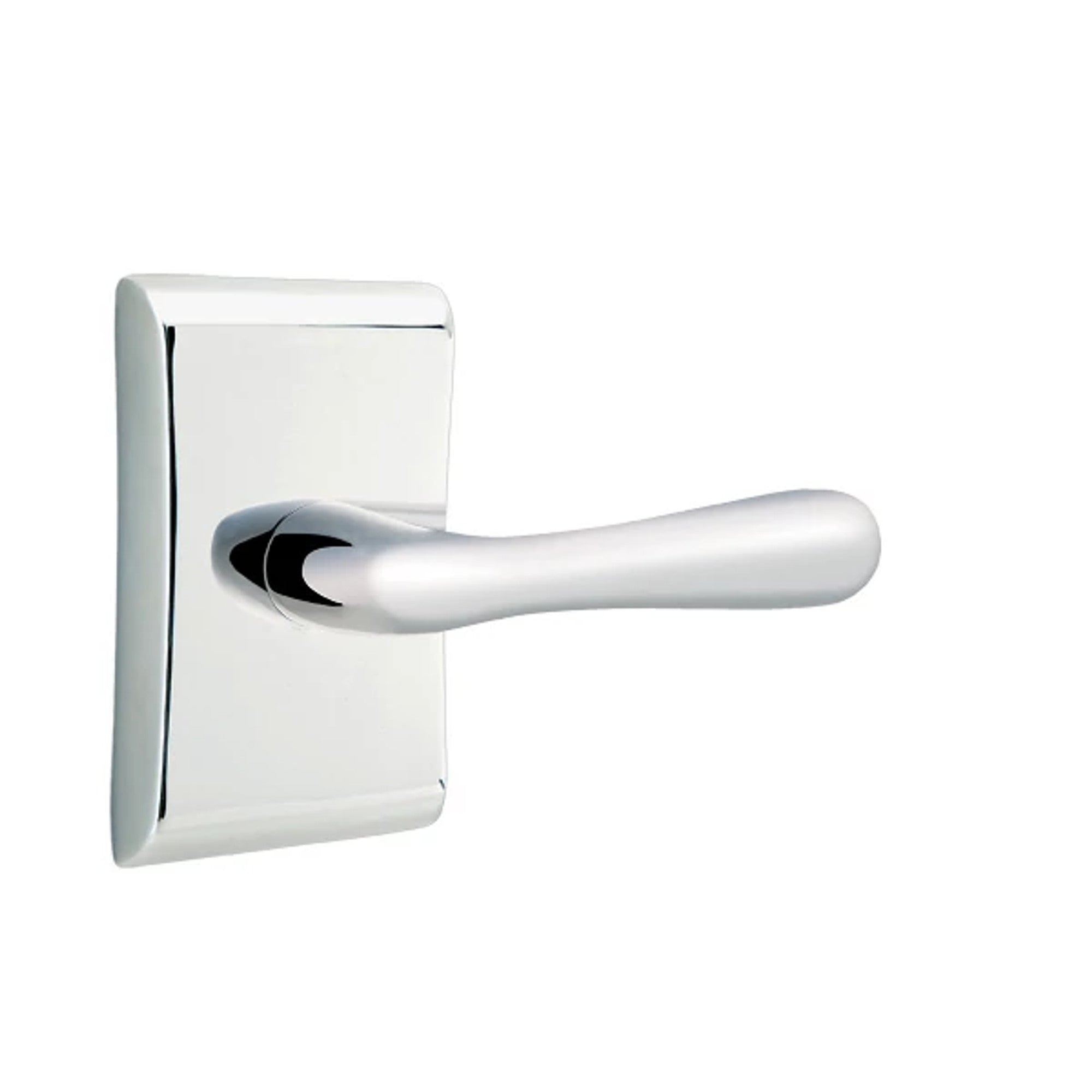 Emtek Basel Lever with Neos Rosette in Polished Chrome