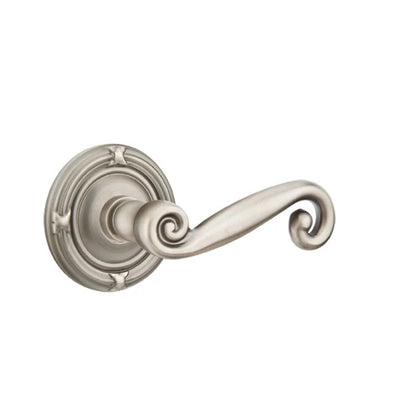 Emtek Rustic Lever with Ribbon & Reed Rosette in Pewter