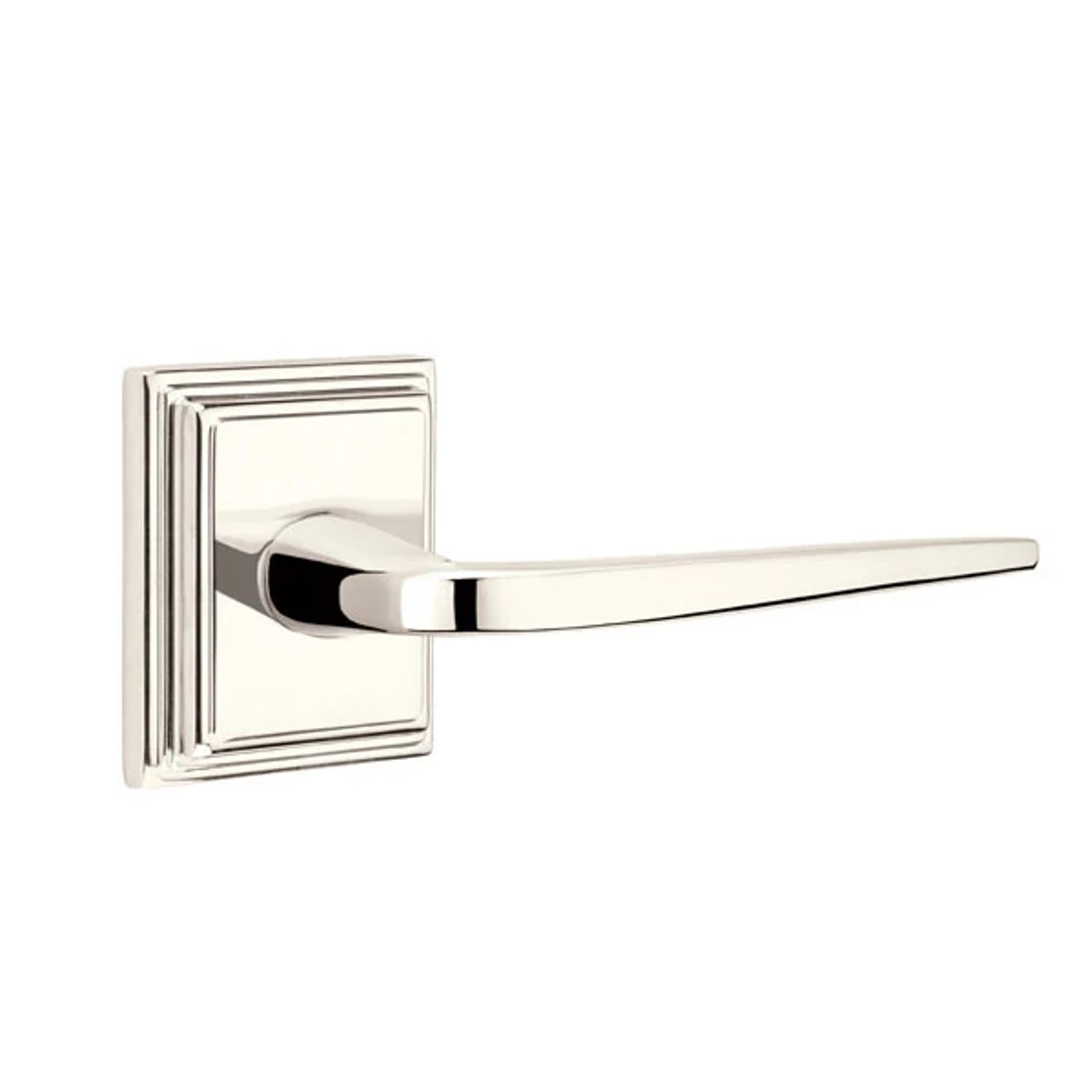 Emtek Athena Lever with Wilshire Rosette in Polished Nickel