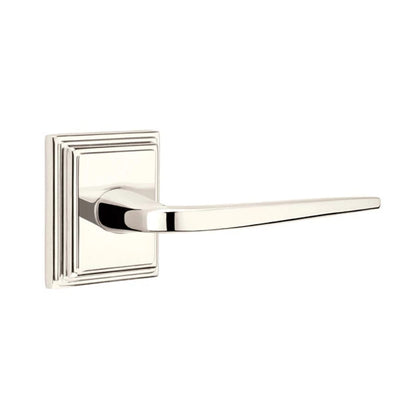 Emtek Athena Lever with Wilshire Rosette in Polished Nickel