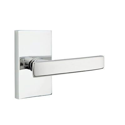 Emtek Geneva Lever with Modern Rectangular Rosette in Polished Chrome
