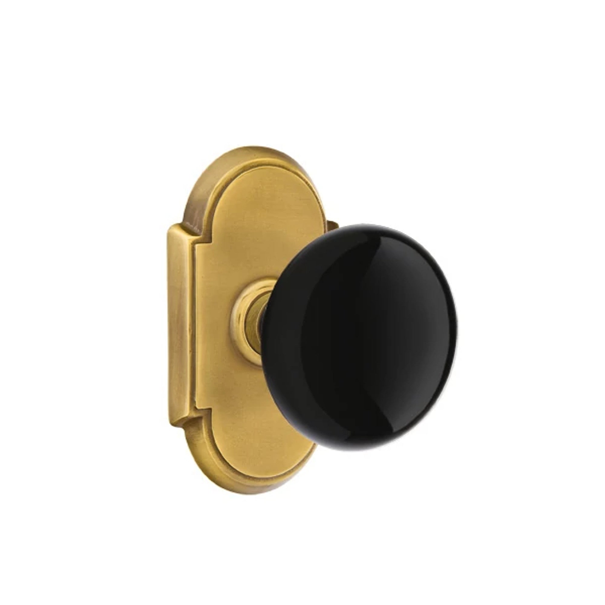 Emtek Ebony Knob with #8 Rosette in French Antique