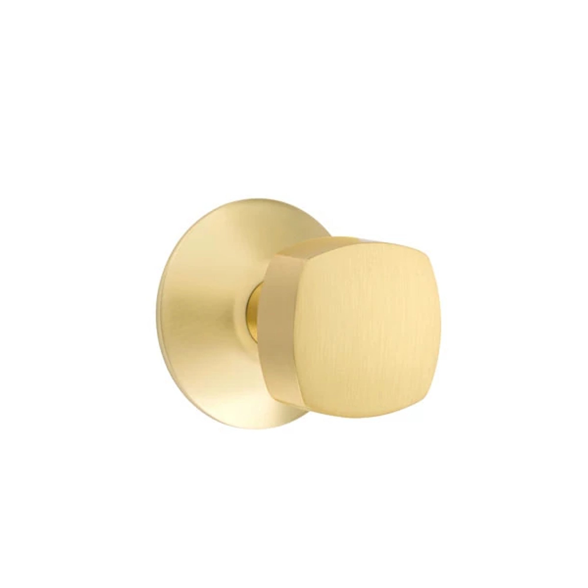 Emtek Freestone Knob with Modern Rosette in Satin Brass