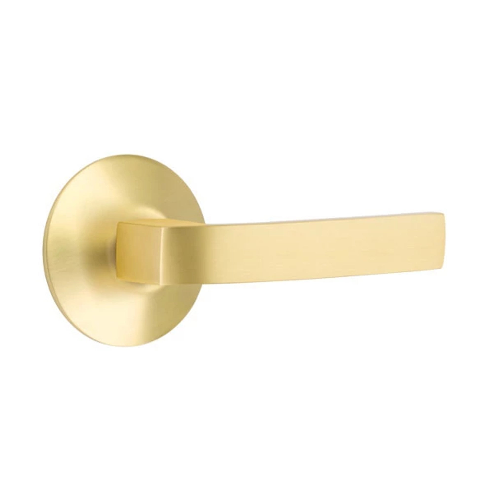 Emtek Breslin Lever with Modern Rosette in Satin Brass