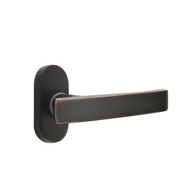 Emtek Geneva Lever with Oval Stretto 1-1/2" x 3" in Oil Rubbed Bronze