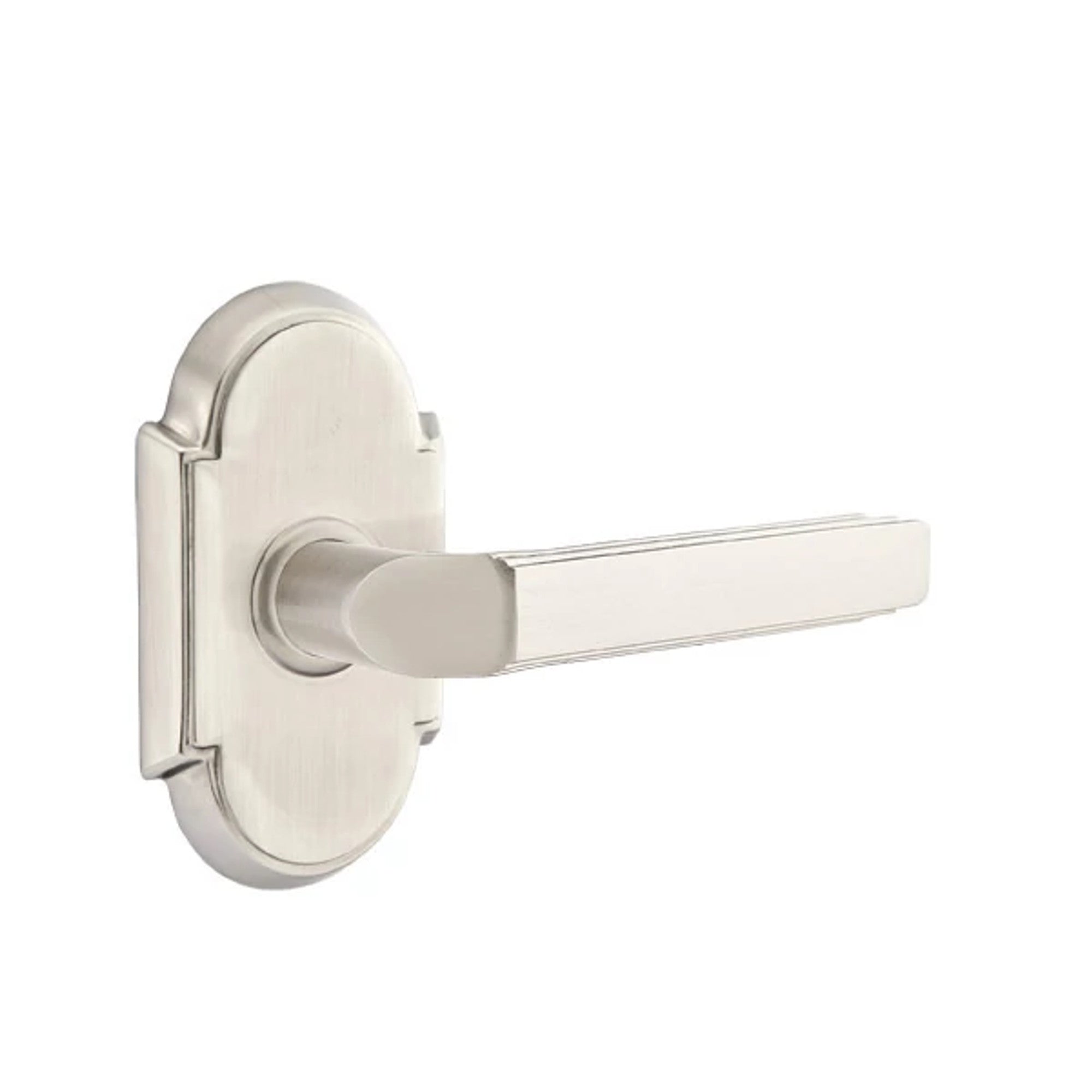 Emtek Milano Lever with #8 Rosette in Satin Nickel