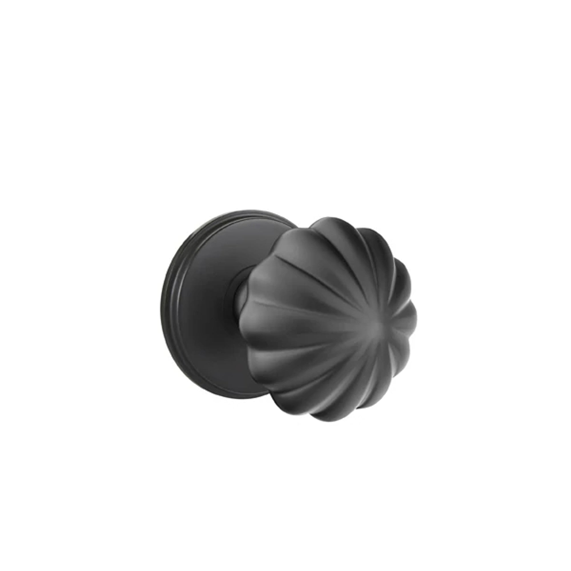 Emtek Melon Knob with Watford Rosette in Flat Black