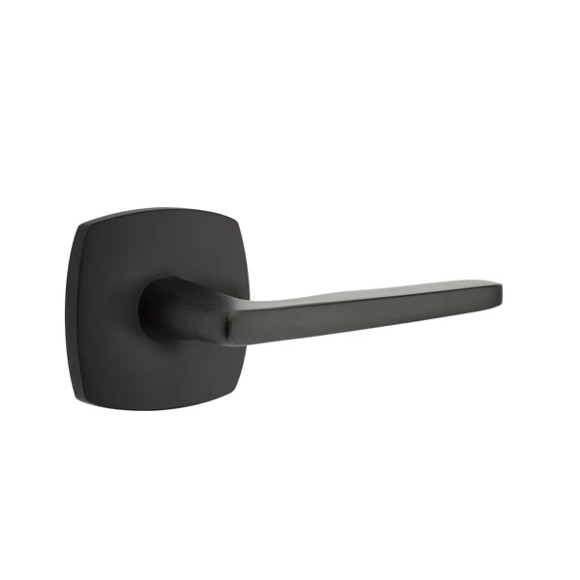 Emtek Hermes Lever with Urban Modern Rosette in Flat Black