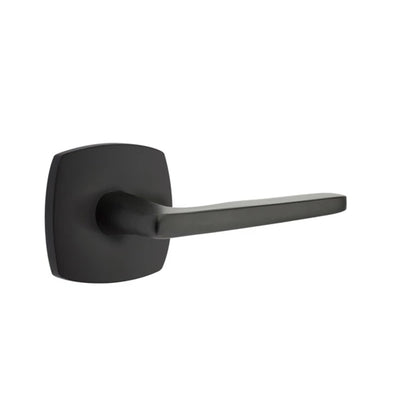 Emtek Hermes Lever with Urban Modern Rosette in Flat Black